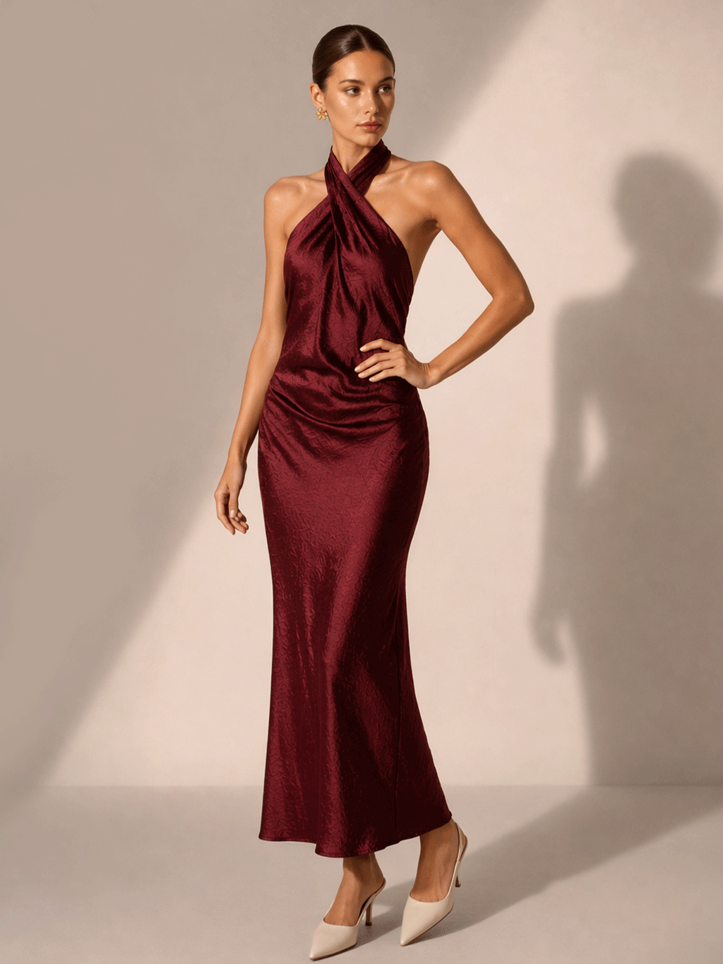 Cross Halter Sleeveless Maxi Dress