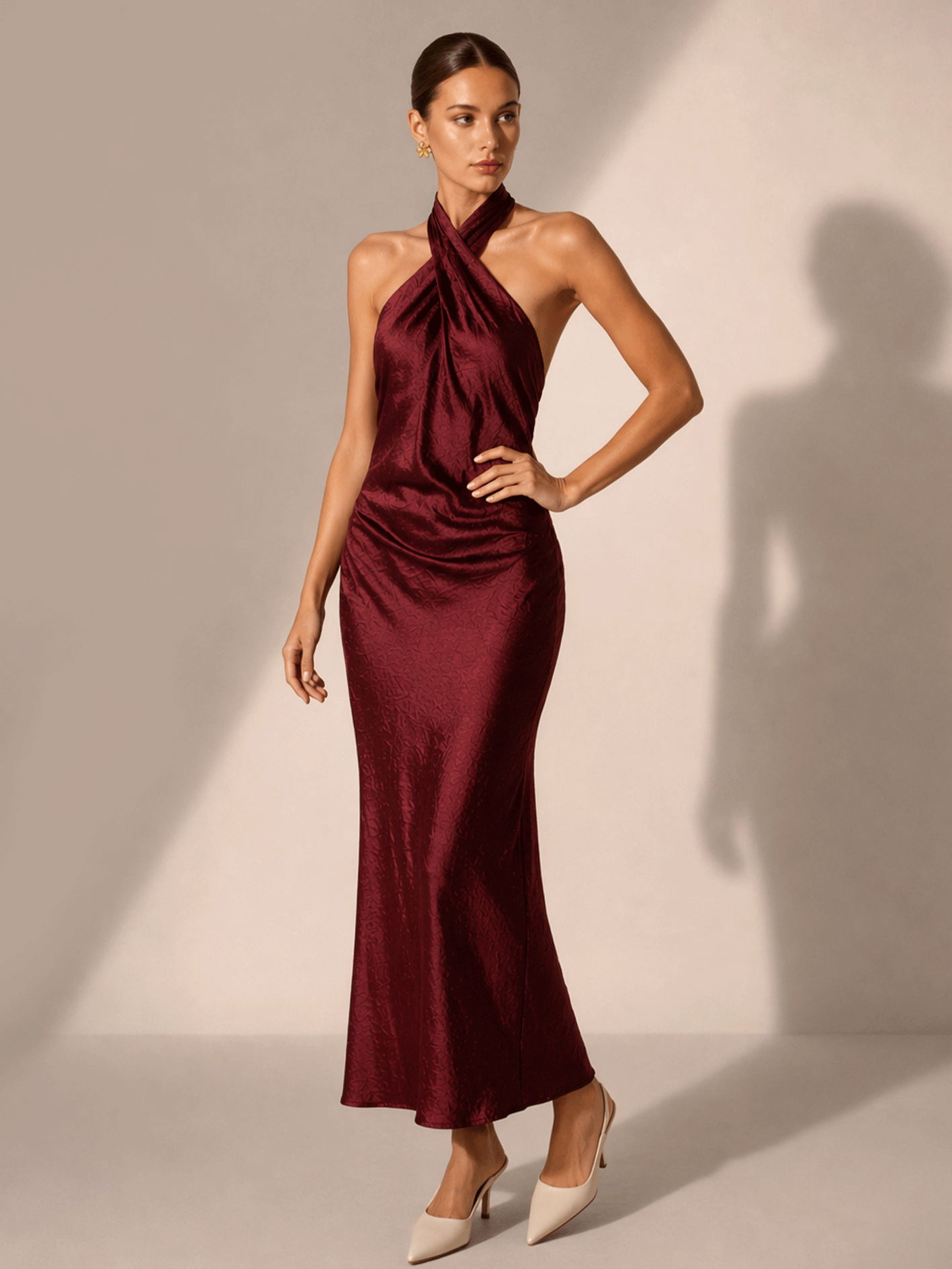 Cross Halter Sleeveless Maxi Dress