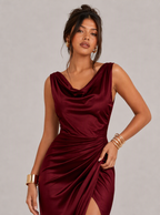 Vivia Cowl Slit Maxi Dress
