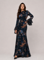 Zephrina Mavelle floral lace maxi dress in black