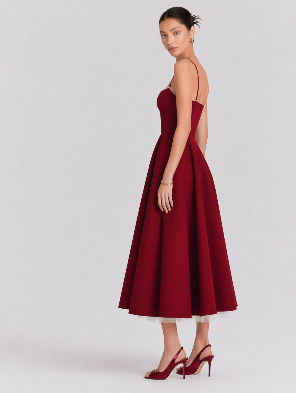 Bustier A-Line Midi Dress