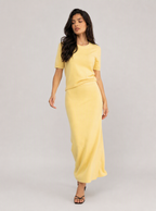 Zephrina Maelis knit maxi skirt set in yellow