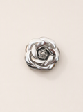 Zephrina Althea sculpted rose brooch in silver