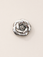 Zephrina Althea sculpted rose brooch in silver