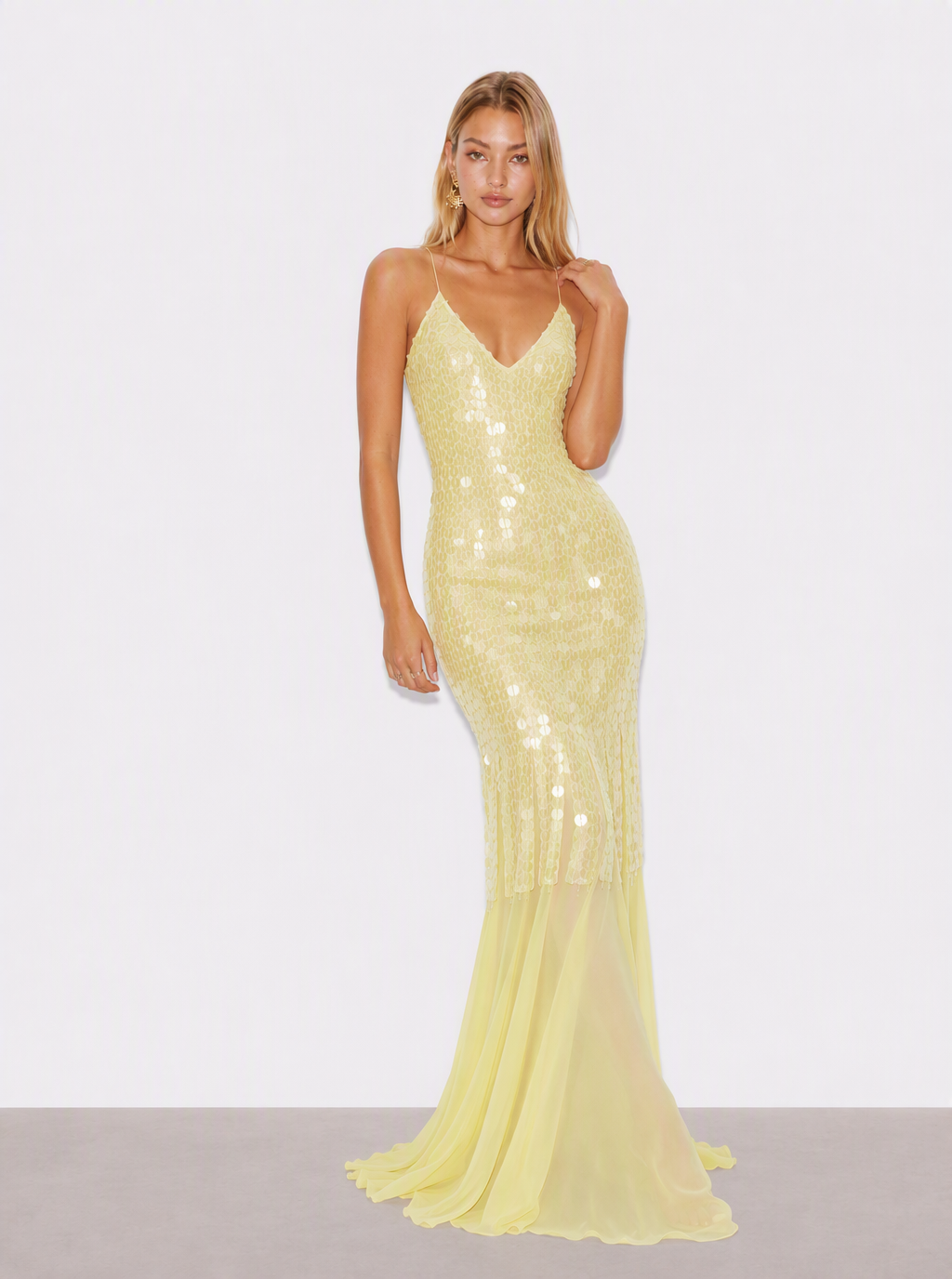 Zephrina Marzena sequin mermaid maxi dress in pink