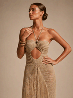 Tessa Fringe Häkel-Maxikleid