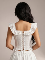 Zephrina Althea ruffle corset bra in white