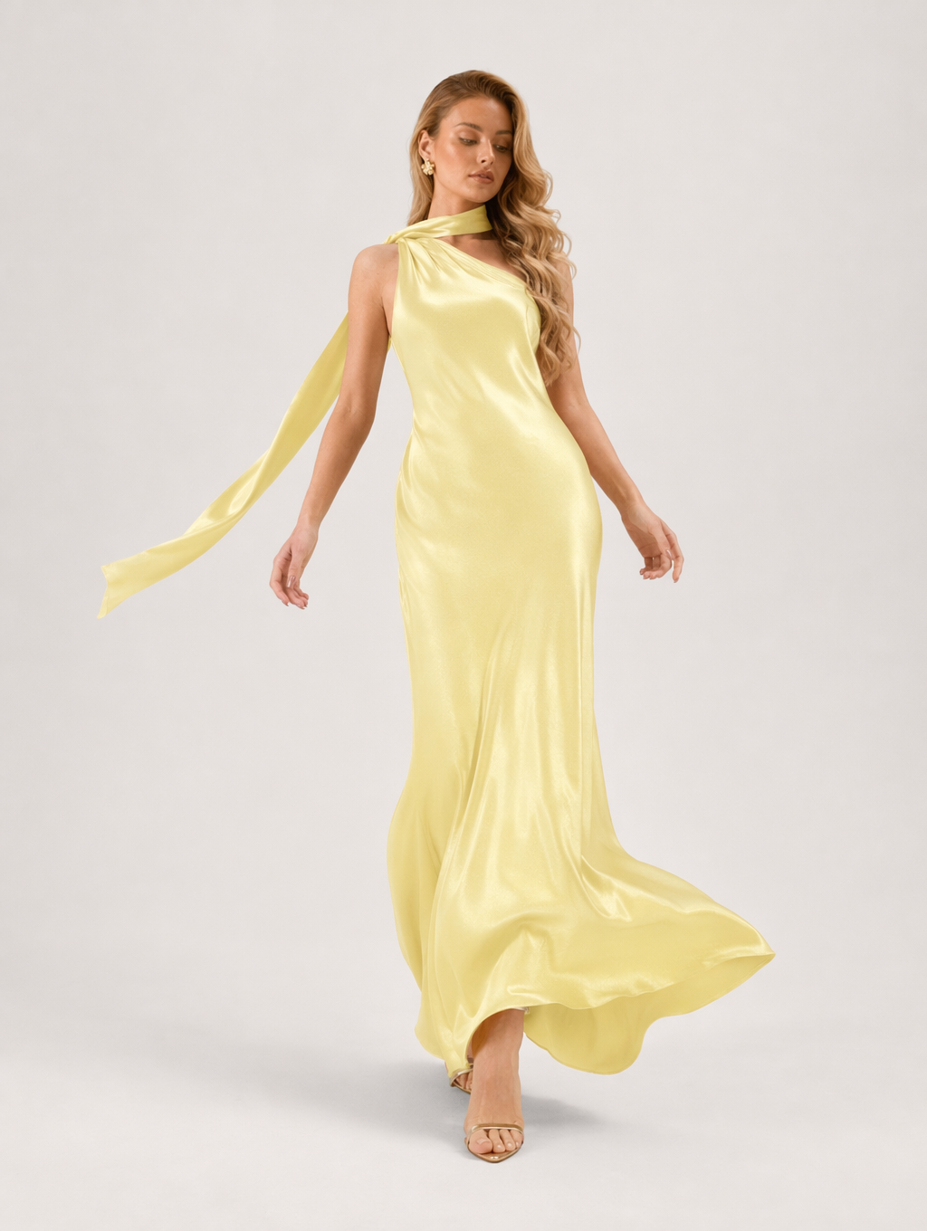 One-Shoulder Evening Maxi Dress