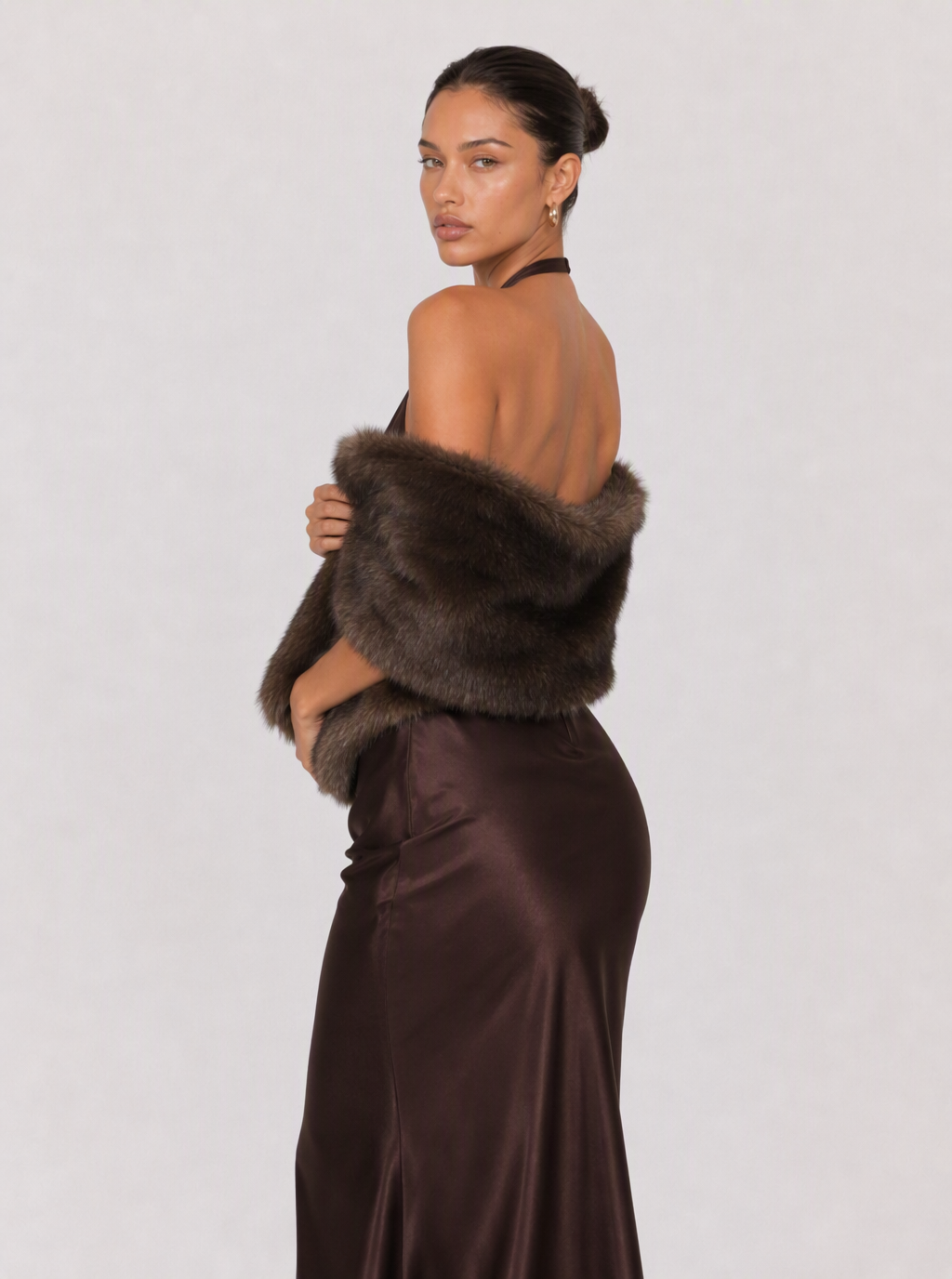Marietta Draped Faux-Fur Shawl