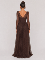 Zephrina Fiora lace high-slit maxi dress