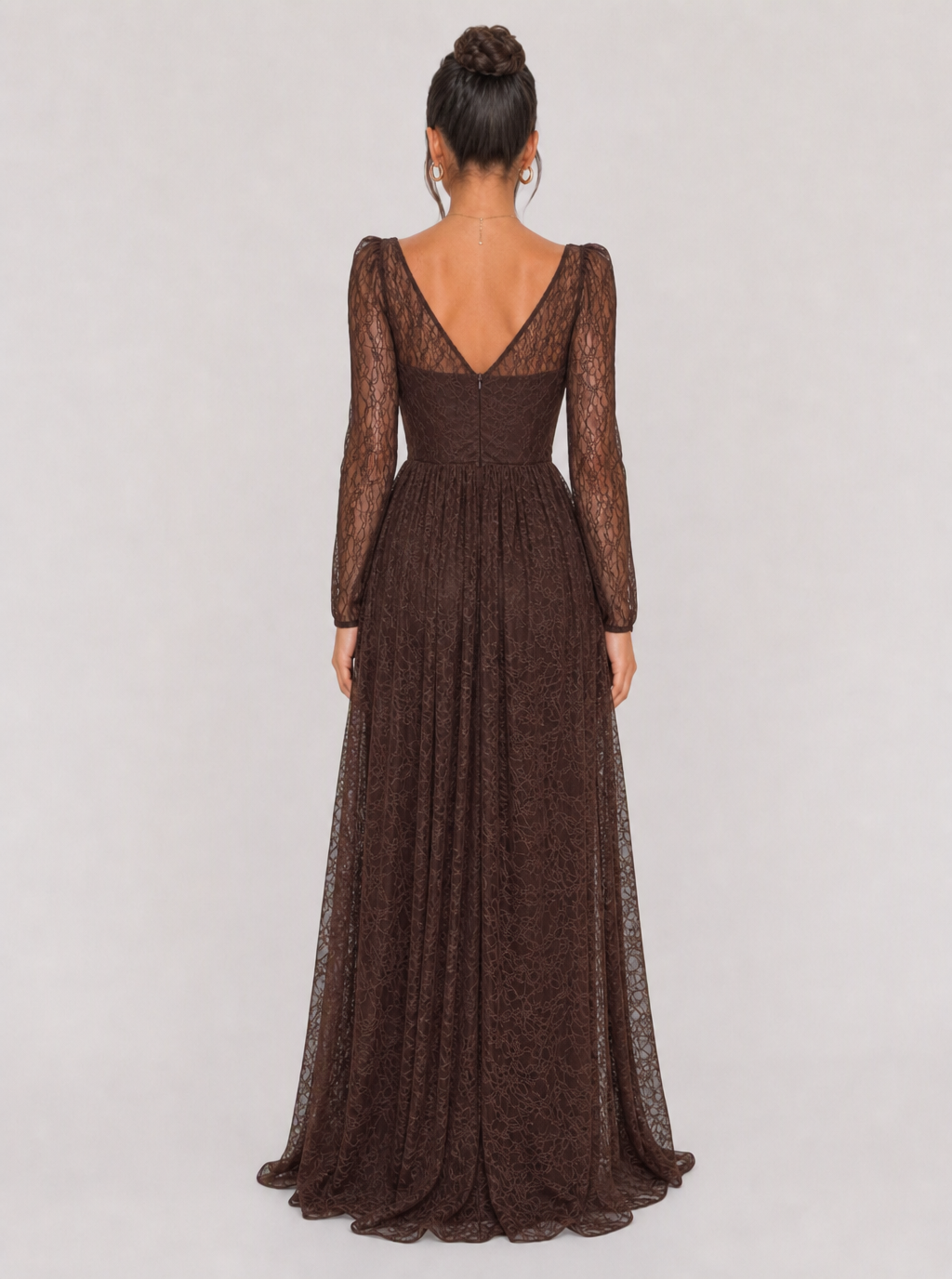 Zephrina Fiora lace high-slit maxi dress