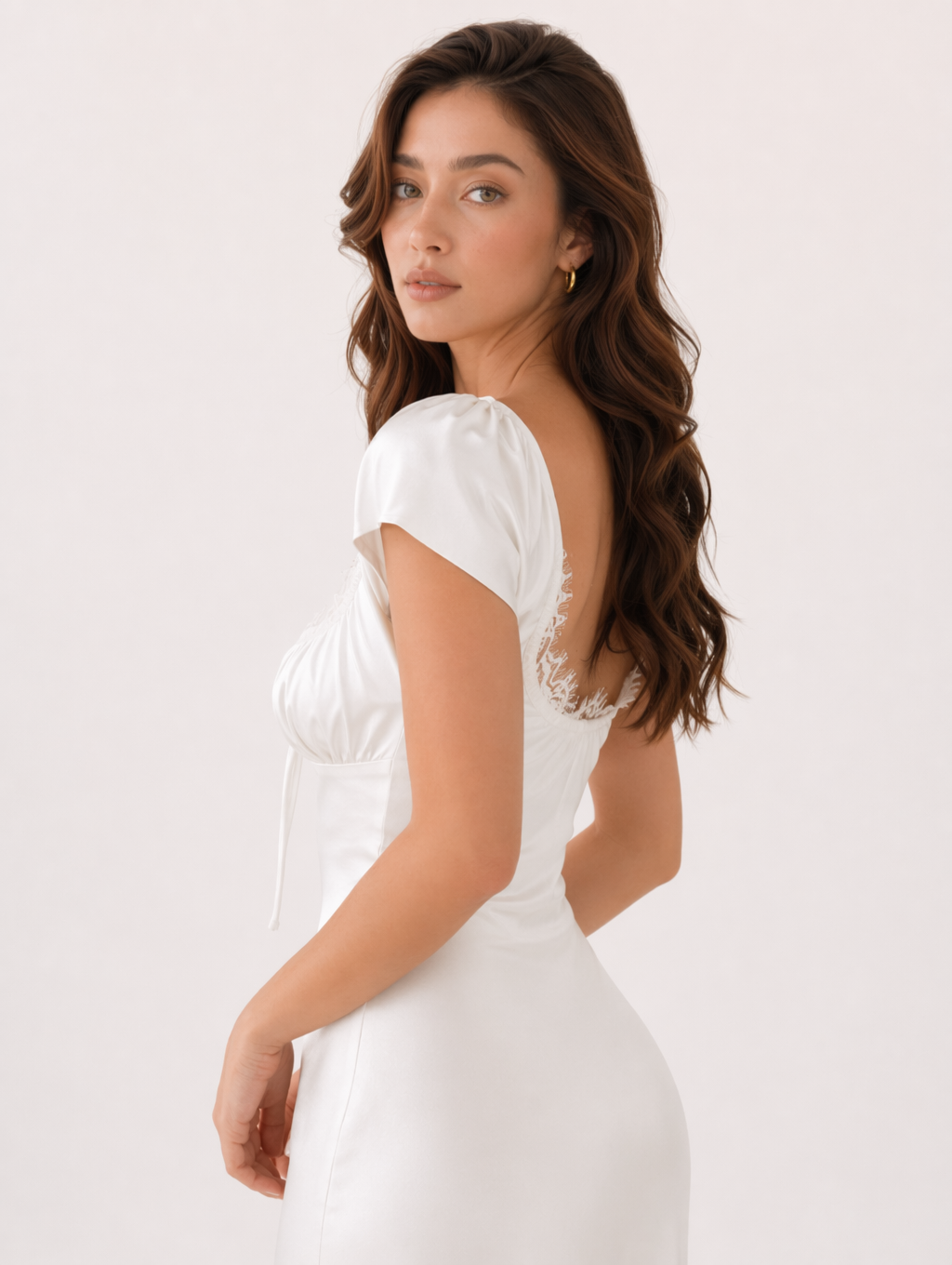Lace-trimmed Midi Dress