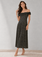 Zephrina Mirielle off-shoulder midi dress in black