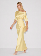 Zephrina Celandine draped satin set