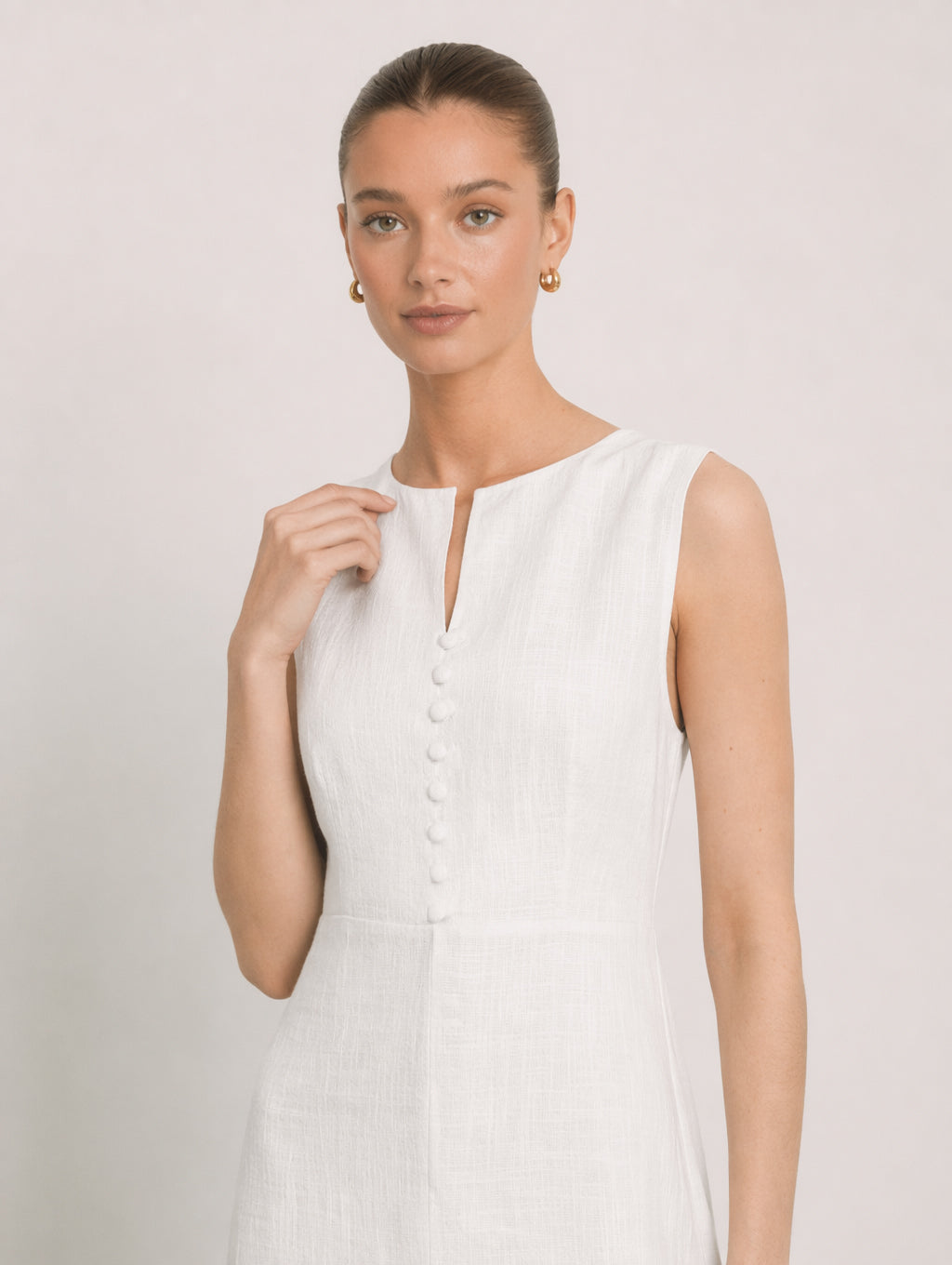 Women's Sleeveless Linen Maxi Dress