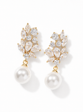 Mirelle Crystal Pearl Drop Earrings