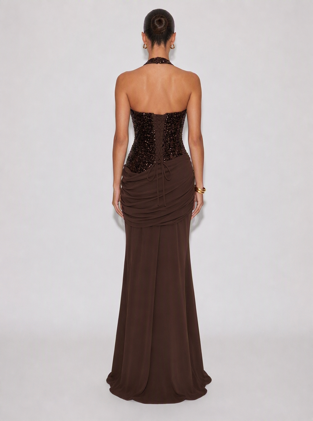 Vesper Sequin Halter Maxi Dress