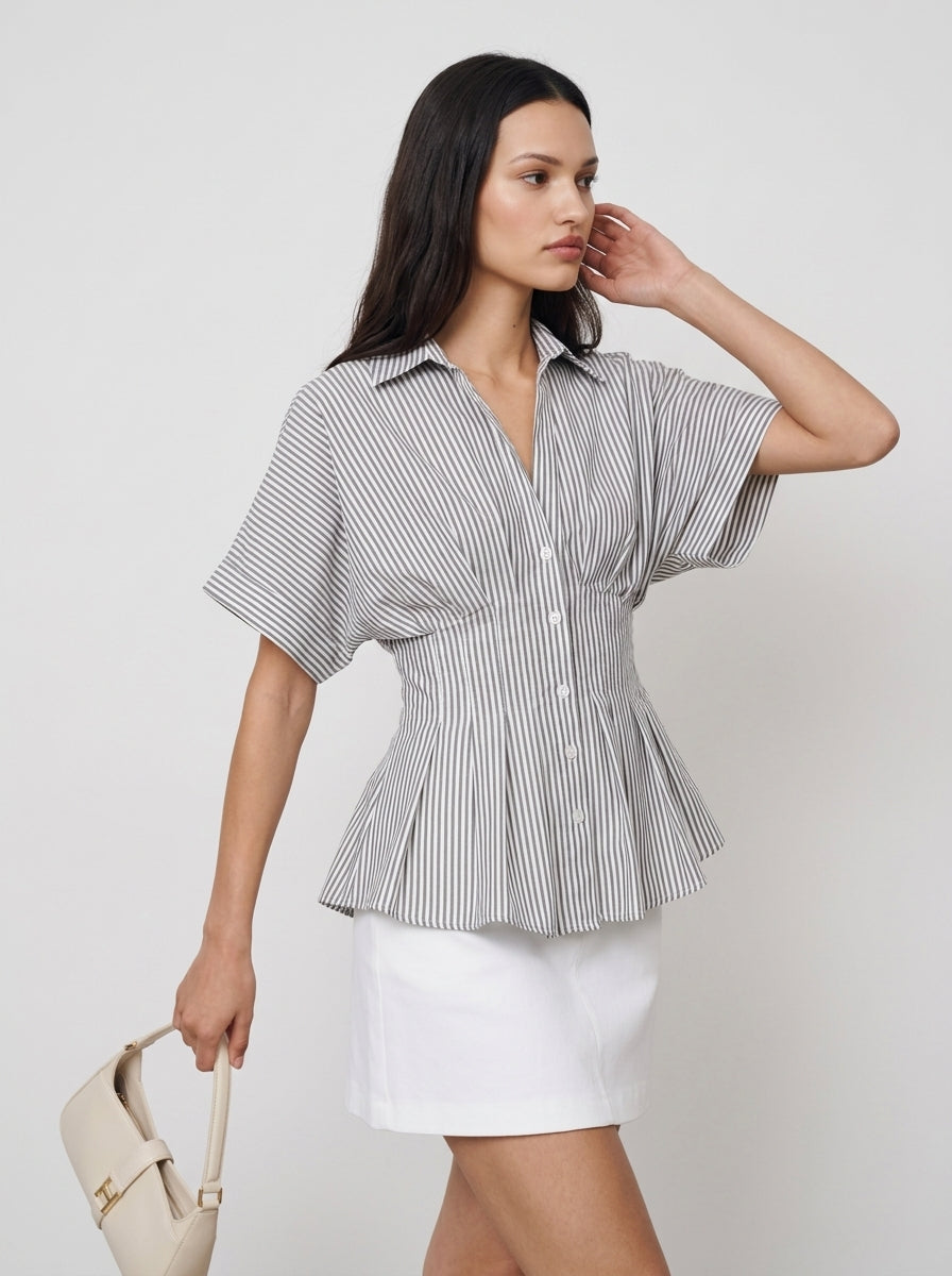 Marisol Striped Smocked Shirt