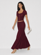 Isadora Textured Knit Skirt Set