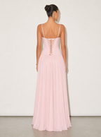 Abito lungo Colette in chiffon con corsetto