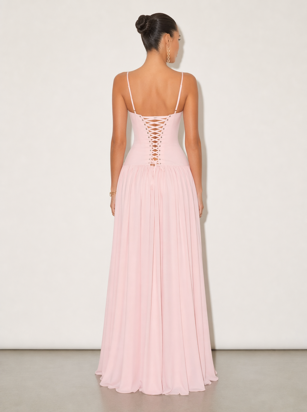 Abito lungo Colette in chiffon con corsetto