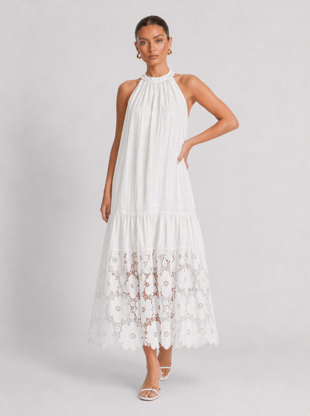 Wren gestuftes Maxikleid mit Blumenmuster