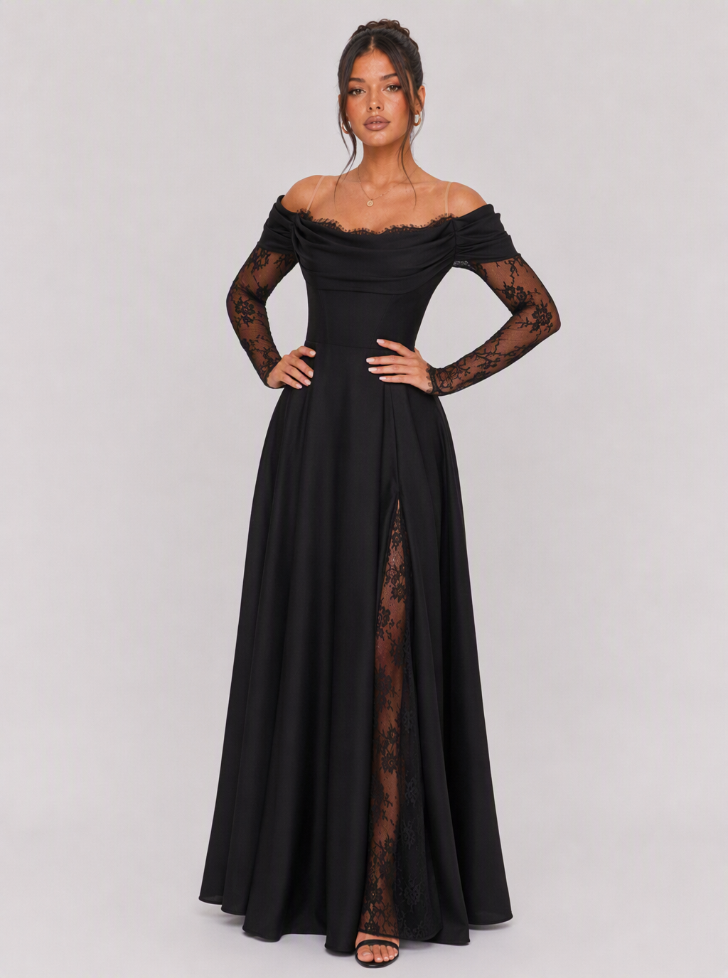 Zephrina Celestine lace sleeve maxi dress