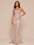 Zephrina Ottiliana floral embroidered maxi dress in pink