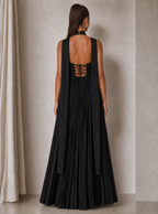 Zephrina Perrine pleated scarf maxi dress