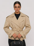 Zephrina Nadine belted trench coat in khaki