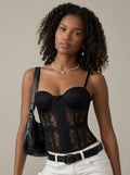 Zephrina Sabella lace corset bra in brown