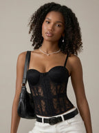 Zephrina Sabella lace corset bra in brown