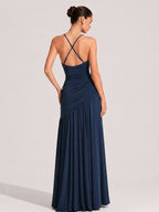 Helena Halter Ruched Maxi Dress