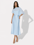 Zephrina Elaria cape overlay midi dress in blue