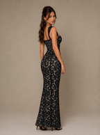 Zephrina Bellara lace halter maxi dress