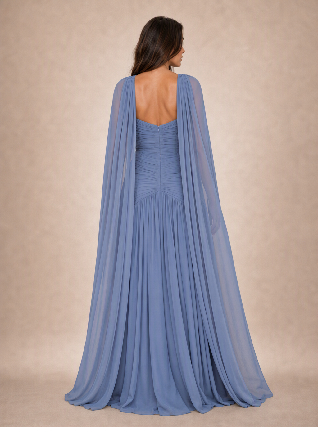 Zephrina Xylena cape chiffon maxi dress