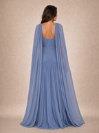 Zephrina Xylena cape chiffon maxi dress