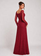 Zephrina Mirabel lace column maxi dress in burgundy
