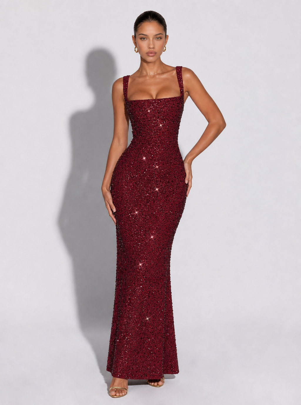 Zephrina Vespera sequin knit maxi dress