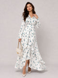 Zephrina Jorelle floral chiffon maxi dress in white
