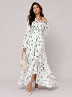 Zephrina Jorelle floral chiffon maxi dress in white