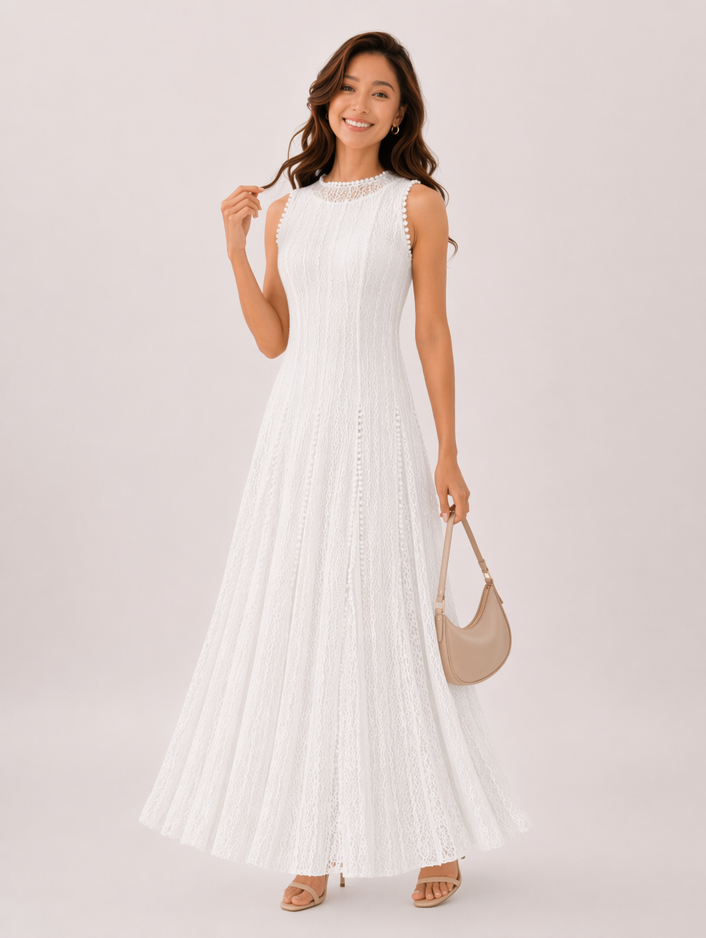 Timeless White Lace Maxi Dress