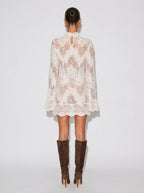 Zephrina Evienne high-neck lace mini dress in white