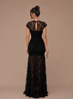 Zephrina Liorisse lace mesh maxi dress in black