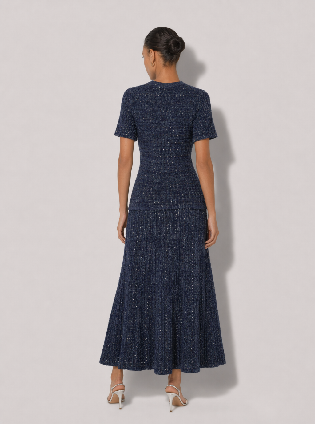 Georgia Metallic Knit Midi Dress