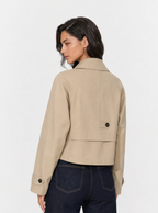 Zephrina Lenora cropped trench jacket in khaki