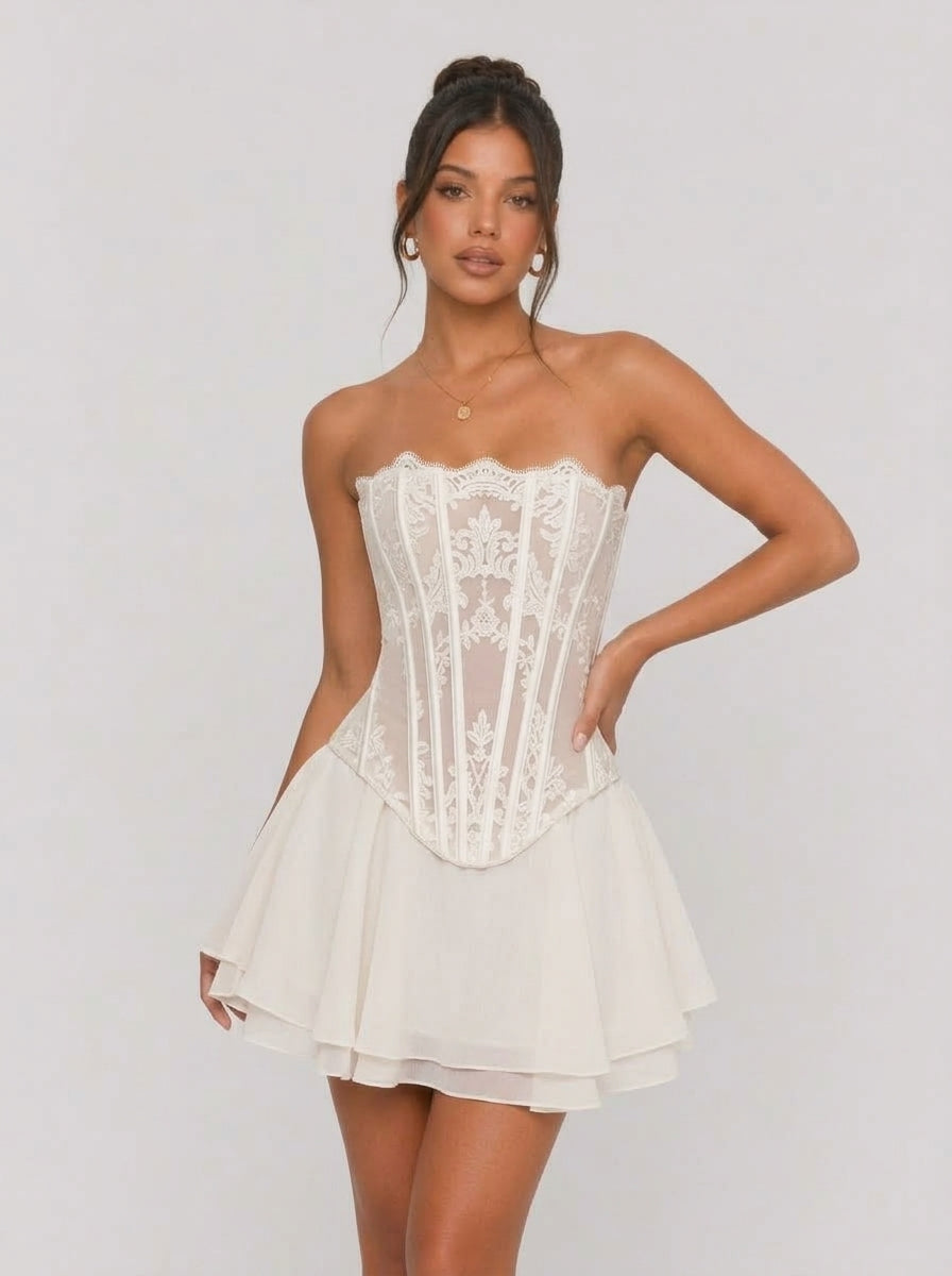 Zephrina Aurelise lace corset skirt set