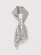 Zephrina Vesper stripe skinny scarf in white