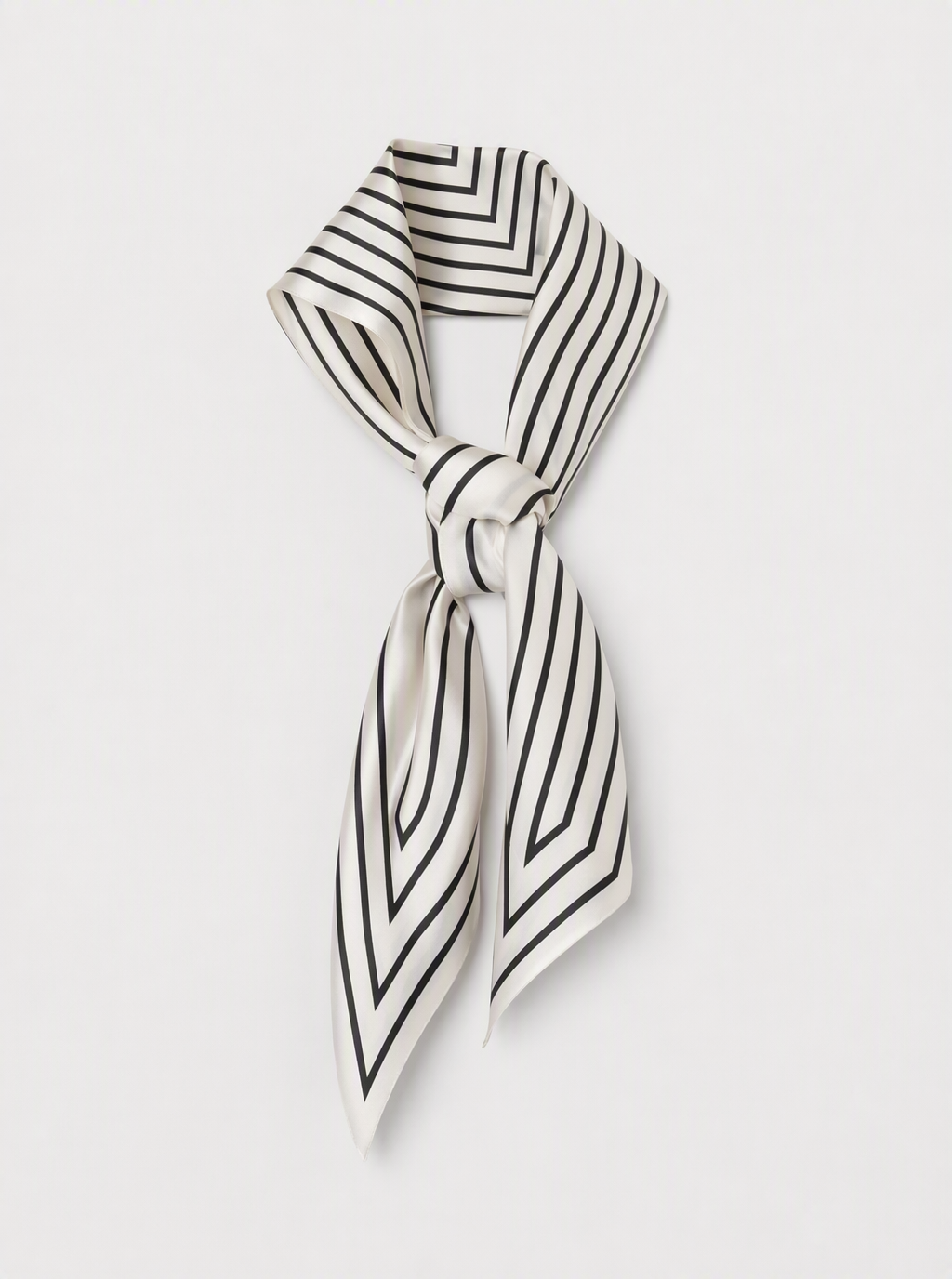 Zephrina Vesper stripe skinny scarf in white