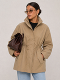 Zephrina Rowena drawstring utility jacket in light khaki